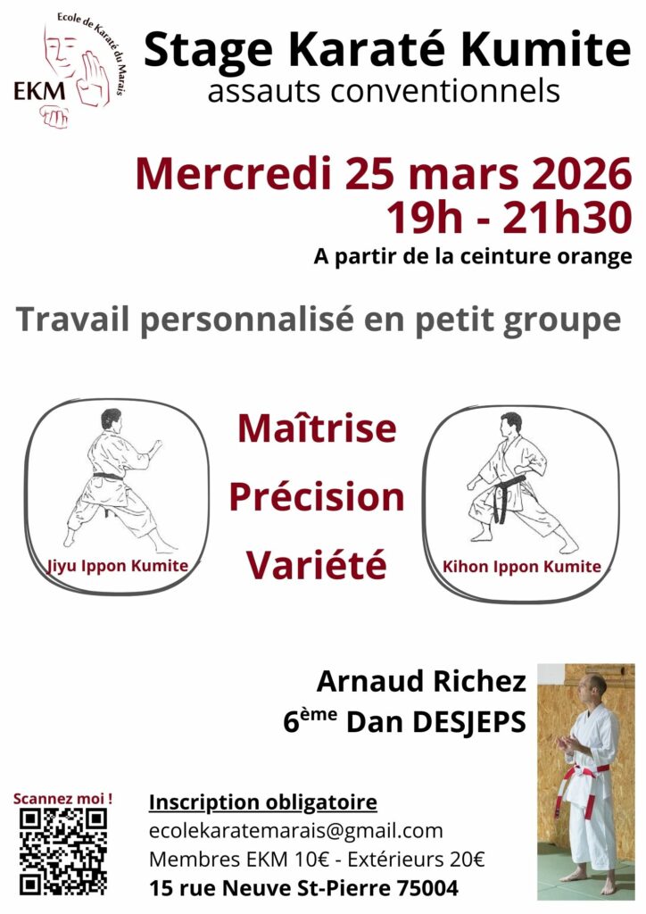 Stage Karaté Kumité du 25 mars 2026